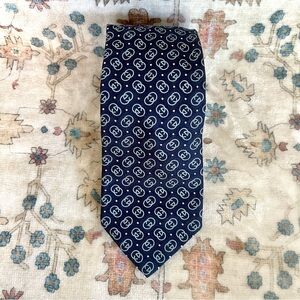 Gucci Dark Blue Logo Tie